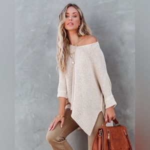 Oversized cream knit sweater